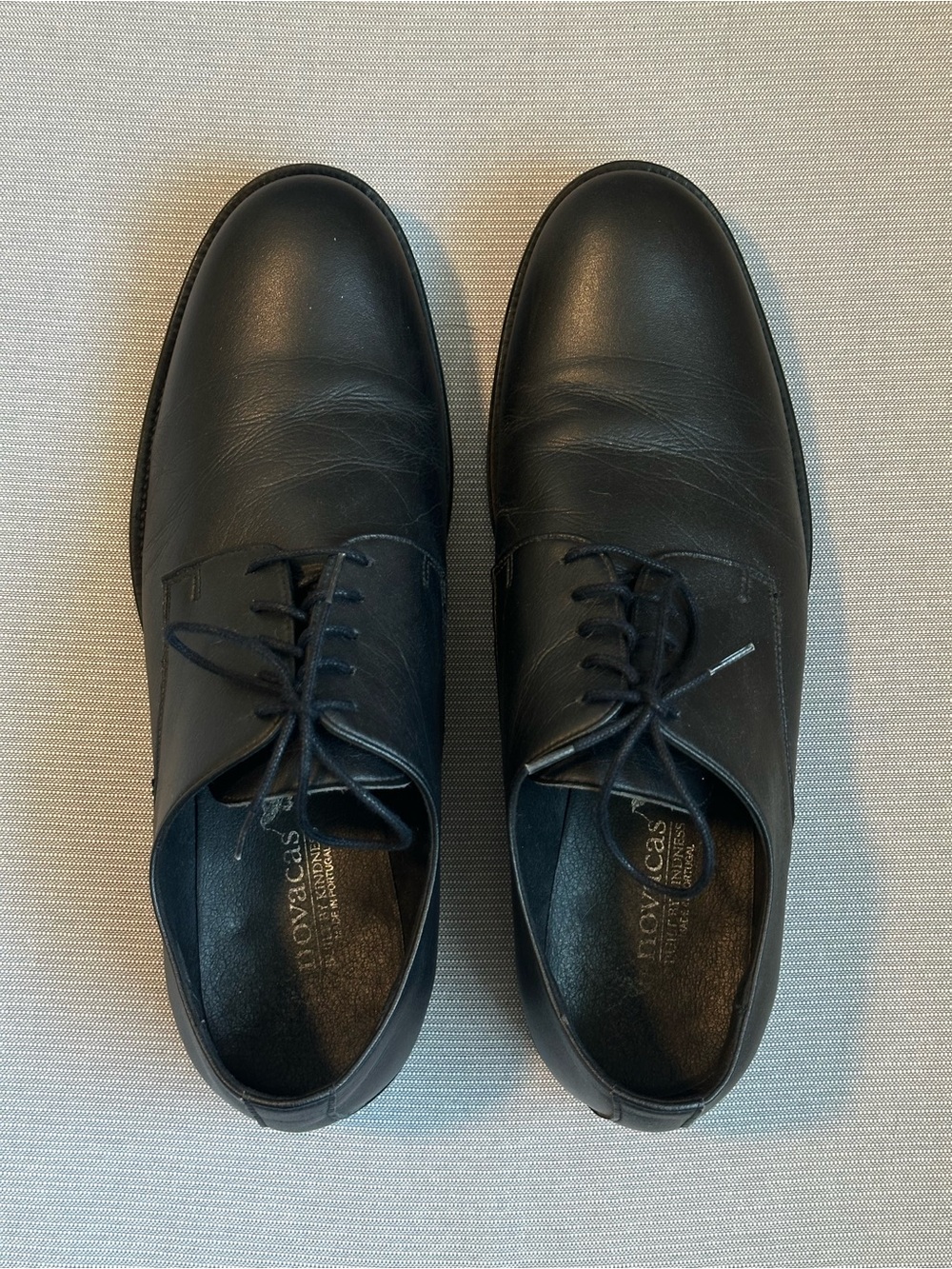 NOVACAS Men's 10.5 EU 42 Black VEGAN Leather - Derby Shoes Dress Oxfords